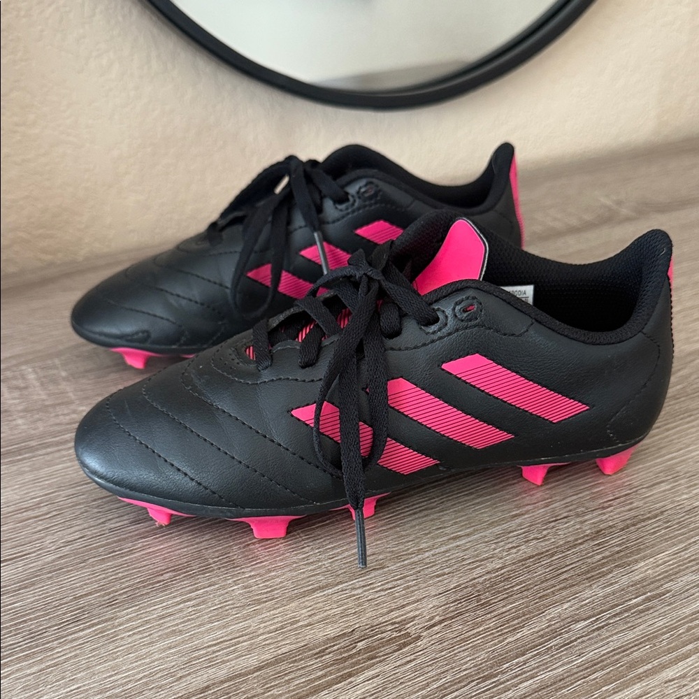 Adidas Kids Black and Pink Sneakers